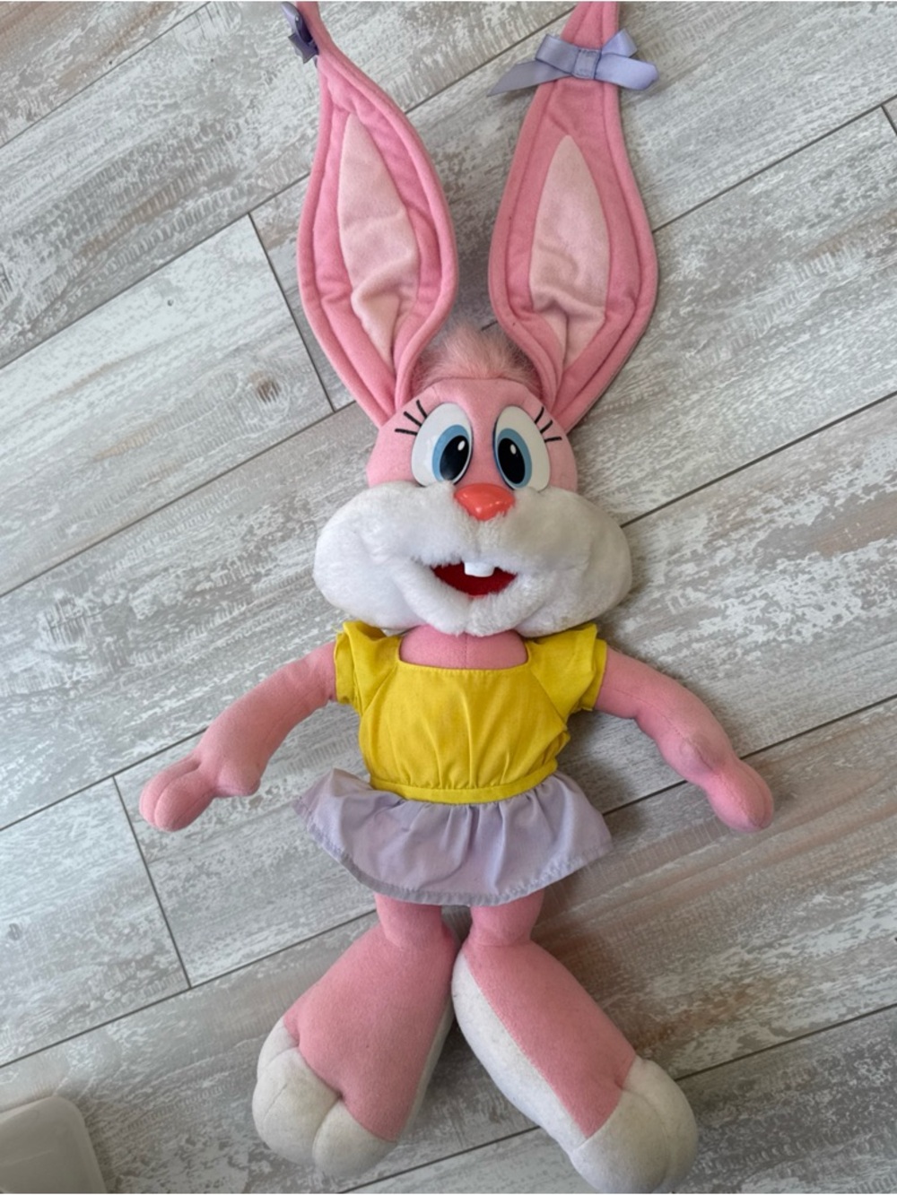 Babs Bunny Tiny Toon Adventures Plush Playskool Pink 1990 Vintage
